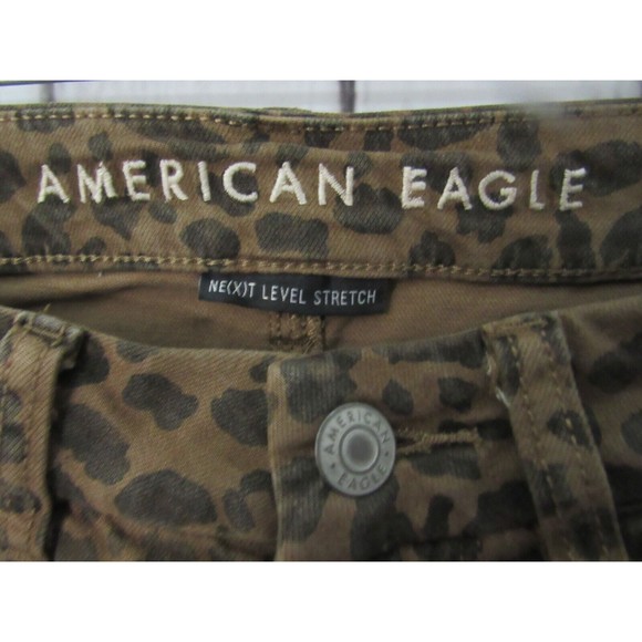 American Eagle women Jeans Size 2 Brown Cheetah Curvy Super Hi-rise Jegging - Picture 3 of 4